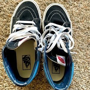 Vans original high top, black and blue